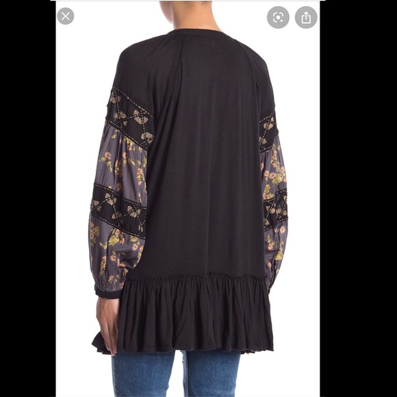 Free People NWT Mix it Up tunic in black - Picture 5 of 8